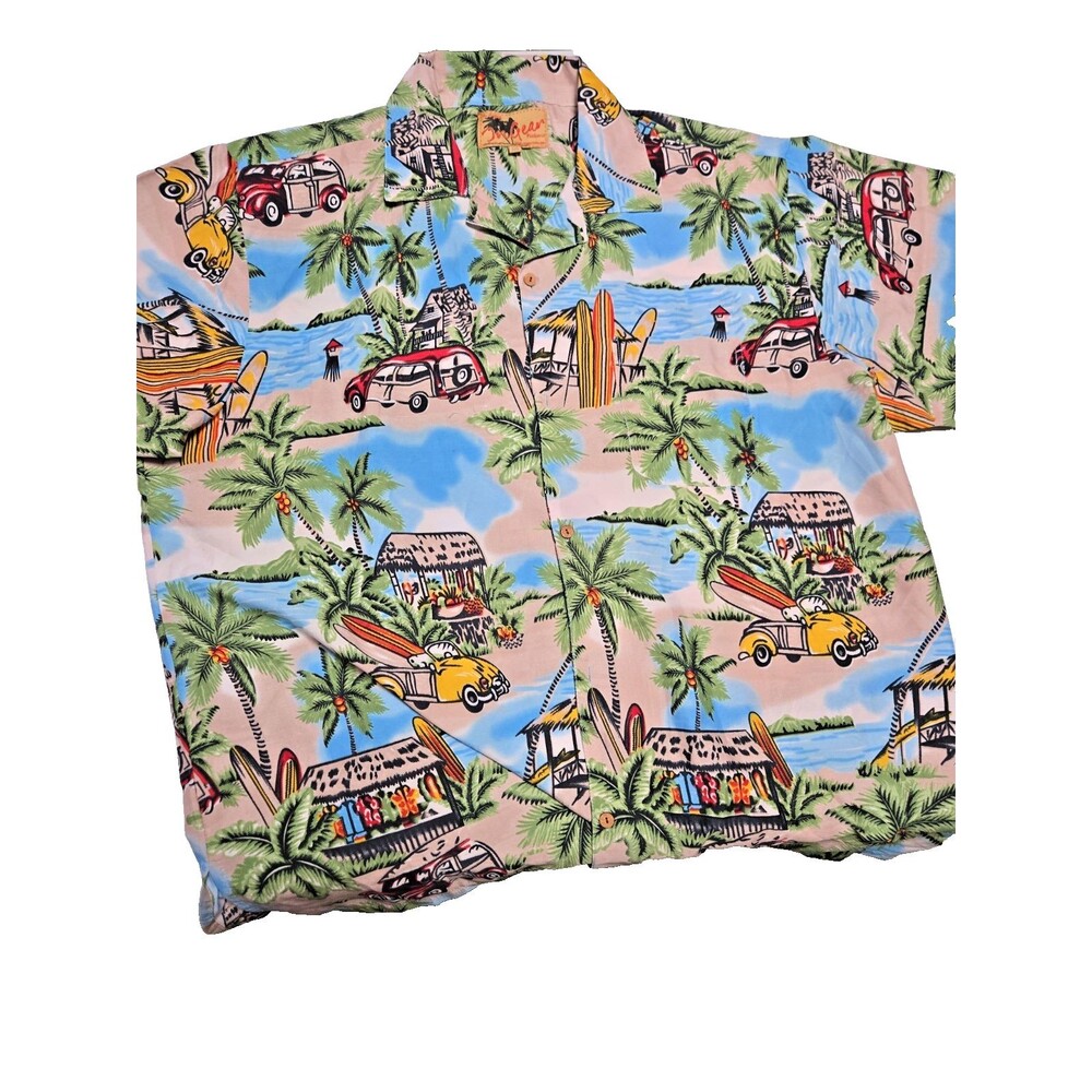 On Gear Mens Hawaiian Shirt Size xxl Tiki Party/Surfer Style